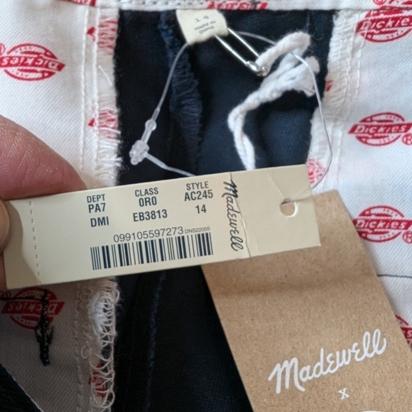 Madewell x Dickies twill cropped pants navy sz 14 NWT - Picture 9 of 11